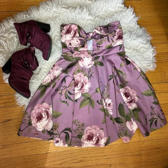 Floral Dresses Purple Dress Charlotte Russe Embellished Multi Wear